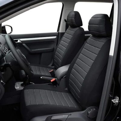 TOYOUN Universal Sitzbezüge Auto Vordersitze Autositzbezüge Schonbezüge Vorne Vordersitzbezüge Seitenairbag geeignet, 2er Jacquard-Fabirk Autoschonbezüge, Grau TOYOUN Universal Sitzbezüge Auto Vordersitze Autositzbezüge Schonbezüge Vorne Vordersitzbezüge Seitenairbag geeignet, 2er Jacquard-Fabirk Autoschonbezüge, Grau