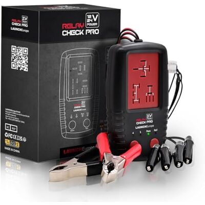 LAUNCH Europe RelayCheck Pro 12V/24V Relais Tester PKW LKW, Auto-Pin-Erkennung für 4/5-Pin, Belastete Kontaktprüfung, LED-Fehlercodes & Tasche, tragbares Diagnosegerät für KFZ & Industrie LAUNCH Europe RelayCheck Pro 12V/24V Relais Tester PKW LKW, Auto-Pin-Erkennung für 4/5-Pin, Belastete Kontaktprüfung, LED-Fehlercodes & Tasche, tragbares Diagnosegerät für KFZ & Industrie