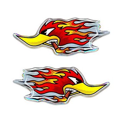 4R Quattroerre.it 14206 3D Aufkleber Specht mit Flammen rechts und Links, 80 x 32 mm 4R Quattroerre.it 14206 3D Aufkleber Specht mit Flammen rechts und Links, 80 x 32 mm