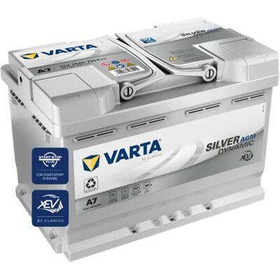 Varta Silver Dynamic AGM Batterie A7 (E39) – Start-Stop und xEV Autobatterie 12V 70Ah 760A – Starterbatterie für Autos mit hohem Energiebedarf Varta Silver Dynamic AGM Batterie A7 (E39) – Start-Stop und xEV Autobatterie 12V 70Ah 760A – Starterbatterie für Autos mit hohem Energiebedarf