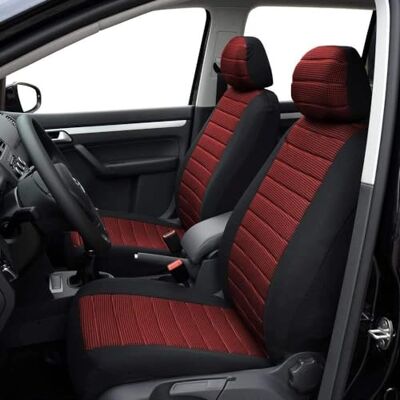 TOYOUN Universal Sitzbezüge Auto Vordersitze Autositzbezüge Schonbezüge Vorne Vordersitzbezüge Seitenairbag geeignet, 2er Jacquard-Fabirk Autoschonbezüge, Rot/Schwarz TOYOUN Universal Sitzbezüge Auto Vordersitze Autositzbezüge Schonbezüge Vorne Vordersitzbezüge Seitenairbag geeignet, 2er Jacquard-Fabirk Autoschonbezüge, Rot/Schwarz
