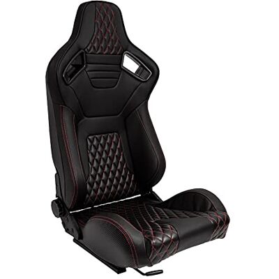 AutoStyle Sportsitz - Doppelseitig verstellbarer Rückenlehne - Schwarz - Sport Sitz AutoStyle Sportsitz - Doppelseitig verstellbarer Rückenlehne - Schwarz - Sport Sitz