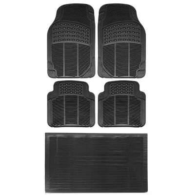 RydRoad Universelle Autofußmatten, 5-teiliges Set für den Innenraum (2 vorne + 2 hinten + 1 Kofferraummatte), Flexible PVC-Gummimatte wasserdicht, antirutschmatte Auto und zuschneidbar RydRoad Universelle Autofußmatten, 5-teiliges Set für den Innenraum (2 vorne + 2 hinten + 1 Kofferraummatte), Flexible PVC-Gummimatte wasserdicht, antirutschmatte Auto und zuschneidbar