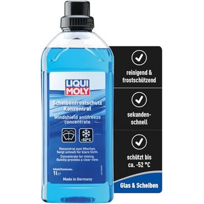 Liqui Moly Scheibenfrostschutz Konzentrat 1L I Reinigendes Frostschutz Konzentrat für sekundenschnelle klare Sicht I Temperaturen bis ca. -52 °C I LED- BZW. Xenon-Scheinwerfer geeignet Art.-Nr. 21678 Liqui Moly Scheibenfrostschutz Konzentrat 1L I Reinigendes Frostschutz Konzentrat für sekundenschnelle klare Sicht I Temperaturen bis ca. -52 °C I LED- BZW. Xenon-Scheinwerfer geeignet Art.-Nr. 21678