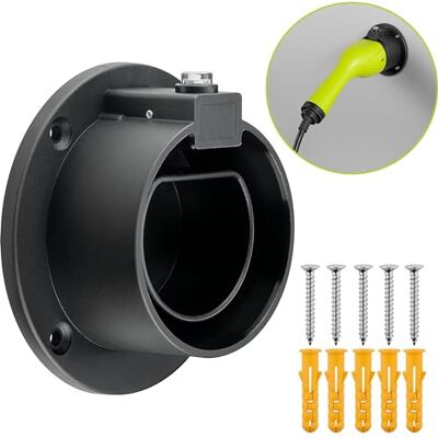 goobay 61141 Wandhalterung Typ 2 Ladekabel für Elektroautos/EV Kabelhalterung für Wandmontage, Schwarz goobay 61141 Wandhalterung Typ 2 Ladekabel für Elektroautos/EV Kabelhalterung für Wandmontage, Schwarz