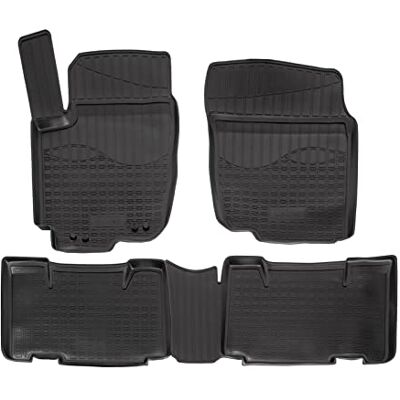 J&J AUTOMOTIVE Norm Liners 3D Gummimatten passend für Toyota RAV-4 3 2012-2017 4tlg, Allwetter TPE Fußmatten mit hohem Rand Passform rutschfest Geruchsneutral Schwarz J&J AUTOMOTIVE Norm Liners 3D Gummimatten passend für Toyota RAV-4 3 2012-2017 4tlg, Allwetter TPE Fußmatten mit hohem Rand Passform rutschfest Geruchsneutral Schwarz
