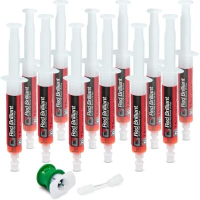 ERRECOM Red Brilliant 12 x 7,5 ml, POE-basierter UV-Tracer zum Aufspüren von Kältemittellecks in Kfz-Klimaanlagen mit elektrischem Kompressor, inklusive Adapter für R1234yf ERRECOM Red Brilliant 12 x 7,5 ml, POE-basierter UV-Tracer zum Aufspüren von Kältemittellecks in Kfz-Klimaanlagen mit elektrischem Kompressor, inklusive Adapter für R1234yf