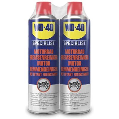 WD-40 Specialist Bremsenreiniger 500ml Entfernt Fett, Öl und Schmutz, Rückstandsfrei und schnelltrocknend, für Bremsen, Kupplung und Getriebe, Kraftvolle Wirkung, auch für Metallteile WD-40 Specialist Bremsenreiniger 500ml Entfernt Fett, Öl und Schmutz, Rückstandsfrei und schnelltrocknend, für Bremsen, Kupplung und Getriebe, Kraftvolle Wirkung, auch für Metallteile