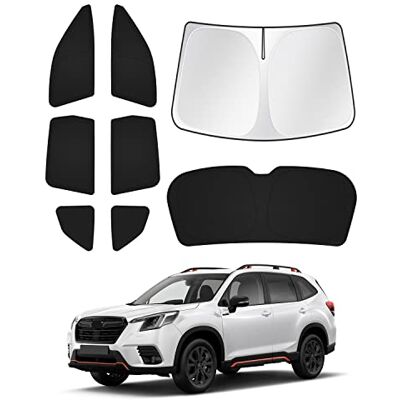 Canvcle Sonnenschutz für 2019-2024 Subaru Forester, Zubehör, Windschutzscheibe, Seiten- und Heckscheibenabdeckung, Sonnenblende, Sichtschutz, Hitzeschutz, Schwarz, 8 Stück Canvcle Sonnenschutz für 2019-2024 Subaru Forester, Zubehör, Windschutzscheibe, Seiten- und Heckscheibenabdeckung, Sonnenblende, Sichtschutz, Hitzeschutz, Schwarz, 8 Stück
