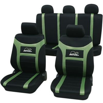 PETEX Auto Sitzbezüge Universal Komplett Set 11-teilig Super-Speed grün, Eco Class mit SAB 1 Vario PETEX Auto Sitzbezüge Universal Komplett Set 11-teilig Super-Speed grün, Eco Class mit SAB 1 Vario