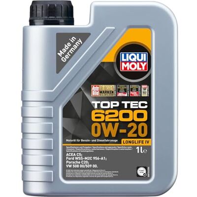 Liqui Moly Top Tec 6200 0W-20 1 L Synthesetechnologie Motoröl Art.-Nr.: 20780, Farblos, 1 Liter Liqui Moly Top Tec 6200 0W-20 1 L Synthesetechnologie Motoröl Art.-Nr.: 20780, Farblos, 1 Liter