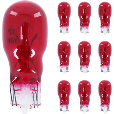 cyclingcolors 10x Glühbirne glühlampe 12V 10W T13 W2.1x9.5D glassockel lampe wedge auto motorrad moped roller kennzeichenbeleuchtung rückfahrlicht blinker, rot cyclingcolors 10x Glühbirne glühlampe 12V 10W T13 W2.1x9.5D glassockel lampe wedge auto motorrad moped roller kennzeichenbeleuchtung rückfahrlicht blinker, rot