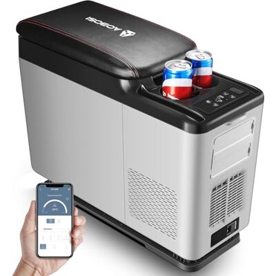AAOBOSI Kompressor Kühlbox 15L, Kühlbox Kompressor mit APP-Steuerung, -20℃~20℃, 12/24V für Auto,Lkw,Boot,Reisemobil AAOBOSI Kompressor Kühlbox 15L, Kühlbox Kompressor mit APP-Steuerung, -20℃~20℃, 12/24V für Auto,Lkw,Boot,Reisemobil