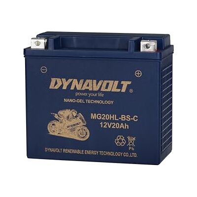 Dynavolt NANO-GEL MG20HL-BS-C Motorradbatterie 12V 20Ah 410A. Ersetzt YTX20HL-BS. Maße: 175x87x154mm. Wartungsfreie Motorradbatterien mit Nano-Gel-Technologie. Ideal für Rennmotorräde Dynavolt NANO-GEL MG20HL-BS-C Motorradbatterie 12V 20Ah 410A. Ersetzt YTX20HL-BS. Maße: 175x87x154mm. Wartungsfreie Motorradbatterien mit Nano-Gel-Technologie. Ideal für Rennmotorräde
