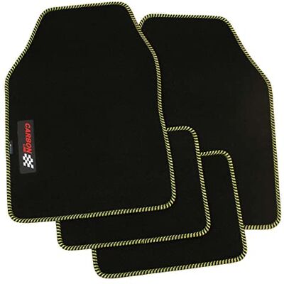 PETEX Carbon Autoteppich Universal 4-teilig schwarz/gelb PETEX Carbon Autoteppich Universal 4-teilig schwarz/gelb
