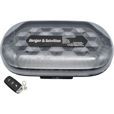 Berger + Schröter GmbH Berger & Schröter Akku LED Mini Warnbalken magnetisch, 12/24 V Warnlicht, Fernsteuerung per Funkfernbedienung, 4000 mAh, 7 Blitzmuster, wiederaufladbare Warnleuchte für Auto, LKW, Traktor, SUV Berger + Schröter GmbH Berger & Schröter Akku LED Mini Warnbalken magnetisch, 12/24 V Warnlicht, Fernsteuerung per Funkfernbedienung, 4000 mAh, 7 Blitzmuster, wiederaufladbare Warnleuchte für Auto, LKW, Traktor, SUV