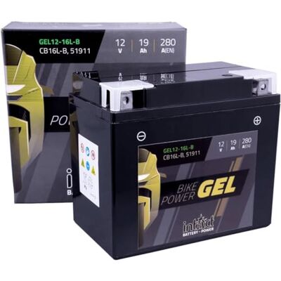 Intact Bike-Power GEL12-16L-B, CB16L-B, 51911, 12V 19 Ah, 280 A (EN), Hochwertige GEL-Motorradbatterie mit 30% mehr Startleistung, Wartungsfreie GEL-Batterie Intact Bike-Power GEL12-16L-B, CB16L-B, 51911, 12V 19 Ah, 280 A (EN), Hochwertige GEL-Motorradbatterie mit 30% mehr Startleistung, Wartungsfreie GEL-Batterie
