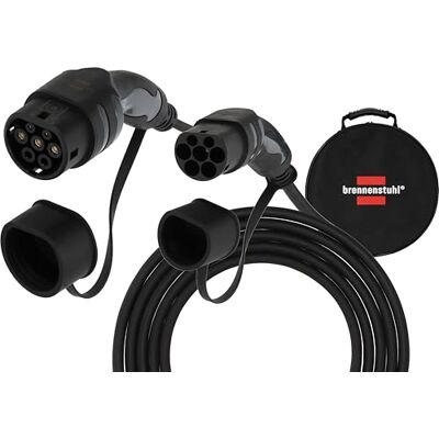 Brennenstuhl EV Typ 2 Ladekabel 11kW (E-Mobility Typ 2 auf Typ 2 Ladekabel 5m mit Tasche, IP55, tragbares Mode 3 Ladekabel für Elektro- & Hybridfahrzeuge BEV/PHEV) Brennenstuhl EV Typ 2 Ladekabel 11kW (E-Mobility Typ 2 auf Typ 2 Ladekabel 5m mit Tasche, IP55, tragbares Mode 3 Ladekabel für Elektro- & Hybridfahrzeuge BEV/PHEV)