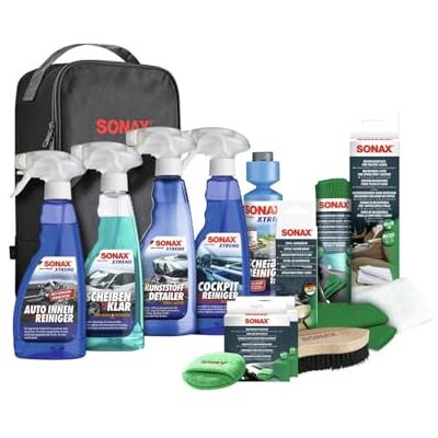 SONAX Innenraum+Scheibe-Set inkl. Tasche (11-teilig) Innenraumreinigung- & Pflege für einen gepflegten Innenraum Art-Nr. 07688000 SONAX Innenraum+Scheibe-Set inkl. Tasche (11-teilig) Innenraumreinigung- & Pflege für einen gepflegten Innenraum Art-Nr. 07688000