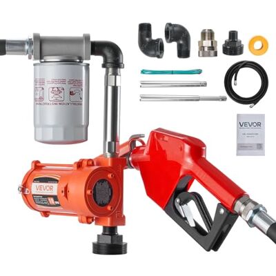 VEVOR Dieselpumpe, 12 V DC, 38,5L/min, Kraftstoffpumpe-Set, mit automatischer Abschaltdüse, Förderschlauch, Überhitzungsschutz, Stromkabel, explosionsgeschützt, für Benzin, Diesel & Kerosin VEVOR Dieselpumpe, 12 V DC, 38,5L/min, Kraftstoffpumpe-Set, mit automatischer Abschaltdüse, Förderschlauch, Überhitzungsschutz, Stromkabel, explosionsgeschützt, für Benzin, Diesel & Kerosin