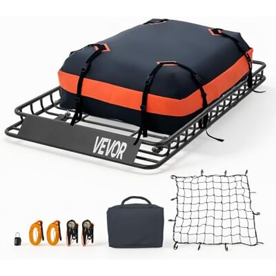 VEVOR Dachkorb Auto 1371 x 864 x 102 mm Dachträgerkorb (Q195-Legierungsstahl) mit Wasserdichter Tasche (Oxford) und Ratschengurten 90,72 kg Tragkraft Dachgepäckträger für SUV LKW Pkw Autodachkorb VEVOR Dachkorb Auto 1371 x 864 x 102 mm Dachträgerkorb (Q195-Legierungsstahl) mit Wasserdichter Tasche (Oxford) und Ratschengurten 90,72 kg Tragkraft Dachgepäckträger für SUV LKW Pkw Autodachkorb