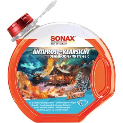SONAX AntiFrost+KlarSicht bis -18 °C Sweet Home (3 Liter) schneller, schlierenfreier und effektiver Scheibenreiniger für den Winter Art-Nr. 01364000 SONAX AntiFrost+KlarSicht bis -18 °C Sweet Home (3 Liter) schneller, schlierenfreier und effektiver Scheibenreiniger für den Winter Art-Nr. 01364000