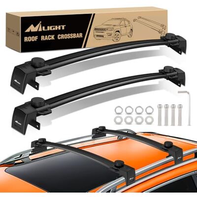 Nilight Dachträger-Querleisten von passend für Jeep Compass MP 2017-2021 mit erhabenen und flachen Schienen mit Fixpunkten, verstellbare Aluminium-Autoquerleisten für Ladeträger, Kofferbox, Kajak Nilight Dachträger-Querleisten von passend für Jeep Compass MP 2017-2021 mit erhabenen und flachen Schienen mit Fixpunkten, verstellbare Aluminium-Autoquerleisten für Ladeträger, Kofferbox, Kajak