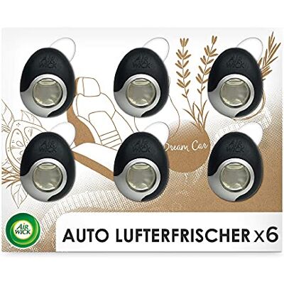 Air Wick Langzeit-Autoairfreshener - Holz & Leder Duft, 6 Stück Air Wick Langzeit-Autoairfreshener - Holz & Leder Duft, 6 Stück