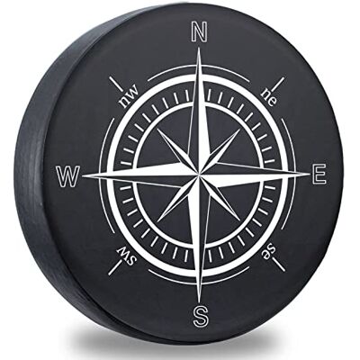 DKIIGAME Reserveraden-Abdeckung, wetterfest, Vinyl, Leder, Radabdeckung für Jeep Wrangler Sahara, Hummer H3, Toyota FJ, Anhänger, RV, SUV, LKW (81,3 cm 83,8 cm Kompassdruck) DKIIGAME Reserveraden-Abdeckung, wetterfest, Vinyl, Leder, Radabdeckung für Jeep Wrangler Sahara, Hummer H3, Toyota FJ, Anhänger, RV, SUV, LKW (81,3 cm 83,8 cm Kompassdruck)