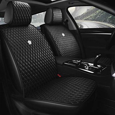 Red Rain Luxus-Autositzbezüge, Leder, für Vorder- und Rücksitz, mit Airbag-kompatibel, 9 Stück, Universal-Leder-Sitzbezüge, passend für Auto, SUV, B-Schwarz Red Rain Luxus-Autositzbezüge, Leder, für Vorder- und Rücksitz, mit Airbag-kompatibel, 9 Stück, Universal-Leder-Sitzbezüge, passend für Auto, SUV, B-Schwarz