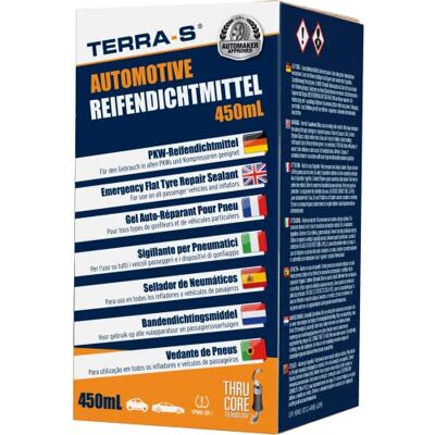 TERRA-S T16003 Automotive Reifendichtmittel, einfache Einfüllung, geeignet für Autos, ungiftig, umweltfreundlich, 450mL Reifendichtmittel in OEM-Qualität, auch Mobil Plus-450 Kit Nachfüllflasche TERRA-S T16003 Automotive Reifendichtmittel, einfache Einfüllung, geeignet für Autos, ungiftig, umweltfreundlich, 450mL Reifendichtmittel in OEM-Qualität, auch Mobil Plus-450 Kit Nachfüllflasche