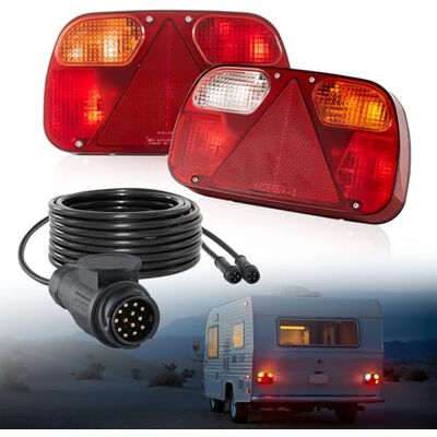 VEVOR Anhängerlichter Anhängerleuchten 2 Stk. mit 6 Modi (Bremslicht/Blinker/Rücklicht/Kennzeichen/Rückfahrscheinwerfer/Nebelscheinwerfer), Anhängerbeleuchtungsset mit Kabelbaum für Lkw VEVOR Anhängerlichter Anhängerleuchten 2 Stk. mit 6 Modi (Bremslicht/Blinker/Rücklicht/Kennzeichen/Rückfahrscheinwerfer/Nebelscheinwerfer), Anhängerbeleuchtungsset mit Kabelbaum für Lkw