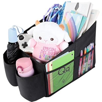 AiQInu Autositz Organizer Auto Zubehör Innenraum, Aufbewahrungsbox Kinder mit Becherhaltern und Netztaschen für Vorderen Rücksitz und den Kofferraum für Spielzeug, Bücher, Snacks, andere Utensilien AiQInu Autositz Organizer Auto Zubehör Innenraum, Aufbewahrungsbox Kinder mit Becherhaltern und Netztaschen für Vorderen Rücksitz und den Kofferraum für Spielzeug, Bücher, Snacks, andere Utensilien