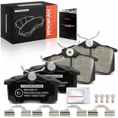 Frankberg Bremsbelagsatz inkl. 4x Bremsbeläge Hinten Kompatibel mit 208 I CA CC A4 8E2 C3 III SX Exeo ST 3R5 Golf IV Cabriolet 1E7 Replace# 1H0690451,191615415D Frankberg Bremsbelagsatz inkl. 4x Bremsbeläge Hinten Kompatibel mit 208 I CA CC A4 8E2 C3 III SX Exeo ST 3R5 Golf IV Cabriolet 1E7 Replace# 1H0690451,191615415D