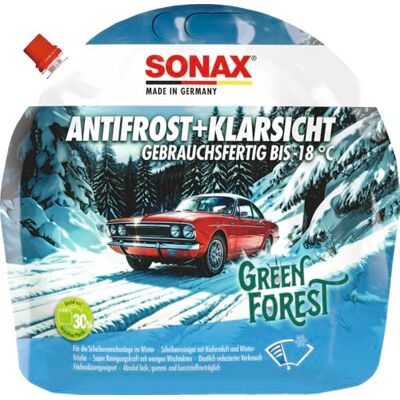 SONAX AntiFrost+KlarSicht gebrauchsfertig bis -18 °C Green Forest (3 Liter) Scheibenfrostschutz für die Scheibenwaschanlage mit Kiefernduft Art-Nr. 01384410 SONAX AntiFrost+KlarSicht gebrauchsfertig bis -18 °C Green Forest (3 Liter) Scheibenfrostschutz für die Scheibenwaschanlage mit Kiefernduft Art-Nr. 01384410