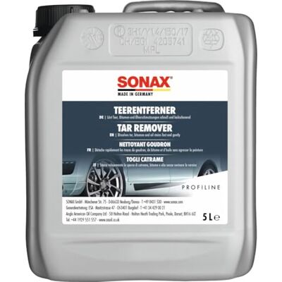 SONAX PROFILINE TeerEntferner (5 Liter) löst schonend und gründlich hartnäckige Verschmutzungen wie Teer- und Ölflecken von Lack und Chrom Art-Nr. 03045050 SONAX PROFILINE TeerEntferner (5 Liter) löst schonend und gründlich hartnäckige Verschmutzungen wie Teer- und Ölflecken von Lack und Chrom Art-Nr. 03045050