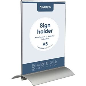 Europel Tischaufsteller, L-Ständer, DIN A5 Hoch, Aluminium Acryl, Speisekarten- & Prospektständer für Restaurants, Hotels, Konferenz & Rezeption Freistehend & leichte Schräglage Europel Tischaufsteller, L-Ständer, DIN A5 Hoch, Aluminium Acryl, Speisekarten- & Prospektständer für Restaurants, Hotels, Konferenz & Rezeption Freistehend & leichte Schräglage