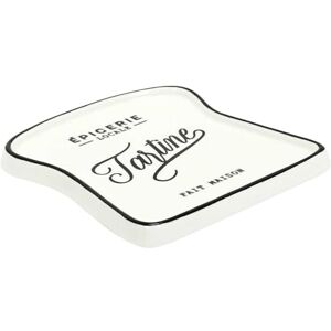HOME DECO FACTORY , KA5978, Elegant Design Toast Plate in Stoneware, Ideal for Brunch and Dinners, Durable and Easy to Clean, Dimensions 17x16 cm, Colors White and Black HOME DECO FACTORY , KA5978, Elegant Design Toast Plate in Stoneware, Ideal for Brunch and Dinners, Durable and Easy to Clean, Dimensions 17x16 cm, Colors White and Black