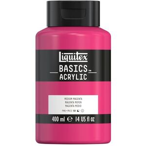 Liquitex 8870321 Basics Acrylfarbe, monopigmentierte Künstlerpigmente, lichtecht, mittlere Viskosität, Archivqualität, seidenglänzender Finish, 400ml Flasche Mittelmagenta Liquitex 8870321 Basics Acrylfarbe, monopigmentierte Künstlerpigmente, lichtecht, mittlere Viskosität, Archivqualität, seidenglänzender Finish, 400ml Flasche Mittelmagenta