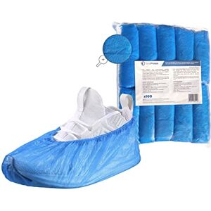 OneProtek 100 x wasserdichte Einweg-Überschuhe, wasserdicht, rutschfest, reißfest, Überschuhe aus Polyethylen, Blau, Einheitsgröße OneProtek 100 x wasserdichte Einweg-Überschuhe, wasserdicht, rutschfest, reißfest, Überschuhe aus Polyethylen, Blau, Einheitsgröße