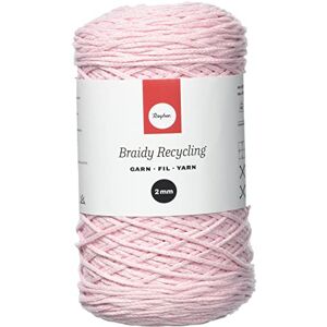 Rayher Braidy Recycling Garn, geflochten, 2 mm ø, puderrosa, Knäuel ca. 250 m (250 g), Knüpfgarn, Macrameegarn, 42009270 Rayher Braidy Recycling Garn, geflochten, 2 mm ø, puderrosa, Knäuel ca. 250 m (250 g), Knüpfgarn, Macrameegarn, 42009270