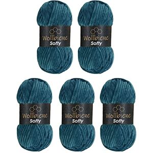 Wollbiene Softy 5 x 100 Gramm chenille wolle zum häkeln Strickwolle, Babywolle, 500 Gramm Chenille Wolle Super Bulky crochet yarn (petrol 36) Wollbiene Softy 5 x 100 Gramm chenille wolle zum häkeln Strickwolle, Babywolle, 500 Gramm Chenille Wolle Super Bulky crochet yarn (petrol 36)