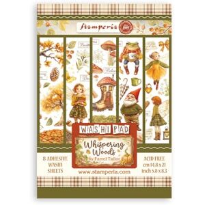 Stamperia Washi Pad for Scrapbooks, Albums, Cards, Bullet Journals and More, Translucent and Easy to Cut, Acid Free, Perfect for Hobbies, Crafts, and Gifting (Whispering Woods) (A5) (8 Sheets) Stamperia Washi Pad for Scrapbooks, Albums, Cards, Bullet Journals and More, Translucent and Easy to Cut, Acid Free, Perfect for Hobbies, Crafts, and Gifting (Whispering Woods) (A5) (8 Sheets)