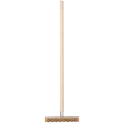 HENDI Pizzaofenbürste, mit Schaber, Bürste aus Messingdraht, Abnehmbarer Holzgriff, für Pizzaöfen, Grillbürste, Grillreinigungsbürste, Reinigungsbürste, (L)930x260mm, Holz, Edelstahl HENDI Pizzaofenbürste, mit Schaber, Bürste aus Messingdraht, Abnehmbarer Holzgriff, für Pizzaöfen, Grillbürste, Grillreinigungsbürste, Reinigungsbürste, (L)930x260mm, Holz, Edelstahl