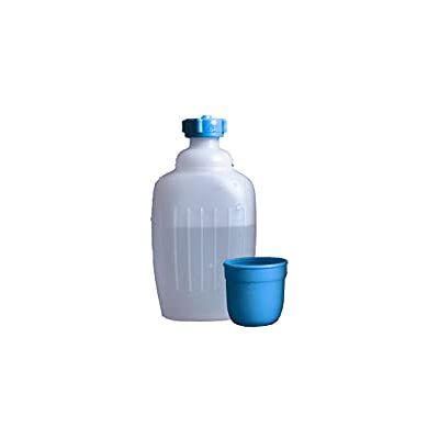 hünersdorff Campingflasche-Vorratsflasche aus HD-PE, 500ml, naturfarben, mit blauem Trinkbecher, Natur hünersdorff Campingflasche-Vorratsflasche aus HD-PE, 500ml, naturfarben, mit blauem Trinkbecher, Natur