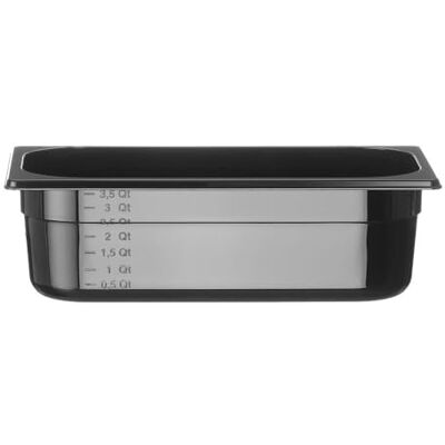 HENDI Gastronormbehälter, Temperaturbeständig von -40° bis 110°C, Skalierung, Geruchs- und geschmackneutral, 4L, Polycarbonat, GN 1/3, 325x176x(H)100mm, Schwarz HENDI Gastronormbehälter, Temperaturbeständig von -40° bis 110°C, Skalierung, Geruchs- und geschmackneutral, 4L, Polycarbonat, GN 1/3, 325x176x(H)100mm, Schwarz