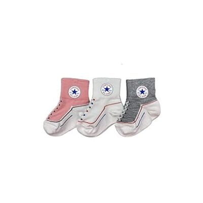 CONVERSE ALL STAR Converse Infant Toddler Socks 3 Pack (Pink(NC0172-AB5)/White/Grey 12-24 Months) CONVERSE ALL STAR Converse Infant Toddler Socks 3 Pack (Pink(NC0172-AB5)/White/Grey 12-24 Months)