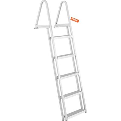 VEVOR Dockleiter 5 abnehmbare Stufen 159 kg Tragkraft Pontonbootleiter aus Aluminiumlegierung mit ca. 10 cm breiter Stufe und Rutschfester Gummimatte zum Einsteigen in Schiffe/Seen/Schwimmbäder/Meere VEVOR Dockleiter 5 abnehmbare Stufen 159 kg Tragkraft Pontonbootleiter aus Aluminiumlegierung mit ca. 10 cm breiter Stufe und Rutschfester Gummimatte zum Einsteigen in Schiffe/Seen/Schwimmbäder/Meere