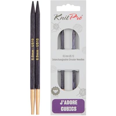 KnitPro J’adore Cubics Austauschbare Nadelspitzen 4" (10cm) 6mm KnitPro J’adore Cubics Austauschbare Nadelspitzen 4" (10cm) 6mm
