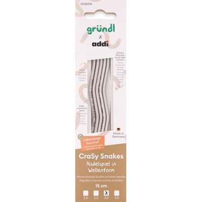 120 Gründl Wolle addi CraSy Snakes ergonomisches Nadelspiel in Wellenform mit lebenslanger Garantie Stricknadeln für Socken stricken Strumpfstricknadeln 100% Aluminium 15 cm 3,00 mm 120 Gründl Wolle addi CraSy Snakes ergonomisches Nadelspiel in Wellenform mit lebenslanger Garantie Stricknadeln für Socken stricken Strumpfstricknadeln 100% Aluminium 15 cm 3,00 mm